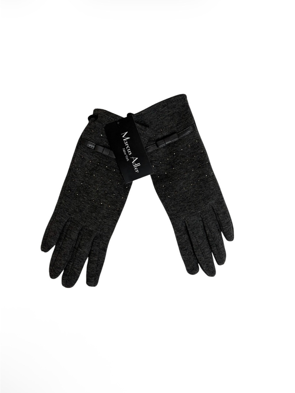 NWT Marcus Adler gray cotton studded touchscreen gloves
